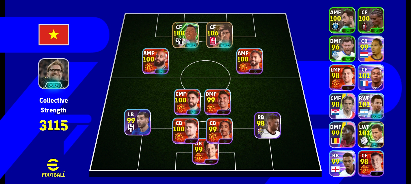 Kẹp 2 Pele + Gerd Muller + pack quỷ đỏ👹 